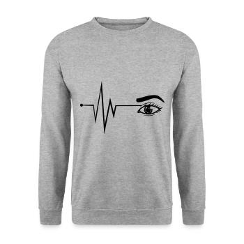 Augen symbol Puls - Unisex Pullover - Weißgrau meliert - Vorne - Alina (178cm) & Michal (187cm)