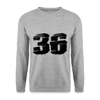 36 Number jersey - Unisex Sweatshirt - salt & pepper - Front - Alina (178cm) & Michal (187cm)