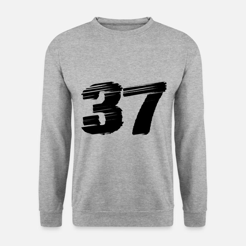 37 Zahl Trikot - Unisex Pullover - Weißgrau meliert