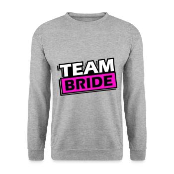 Team Bride Wedding Saying - Unisex Sweatshirt - salt & pepper - Front - Alina (178cm) & Michal (187cm)