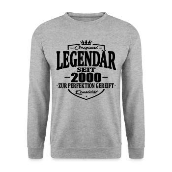 legendär seit 2000 - Unisex Pullover - Weißgrau meliert - Vorne - Alina (178cm) & Michal (187cm)