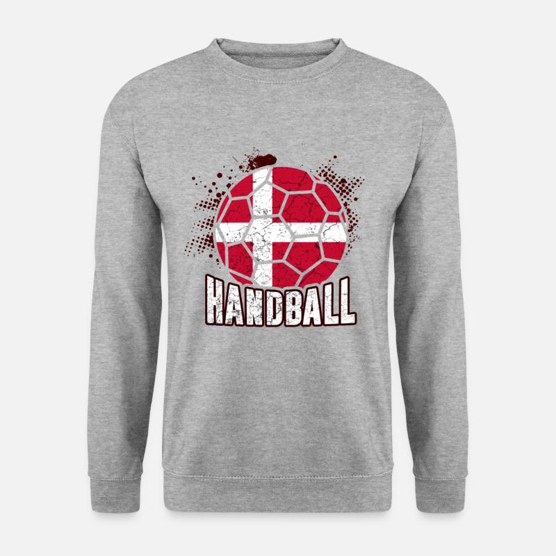 Dänemark Handball - Unisex Pullover - Weißgrau meliert