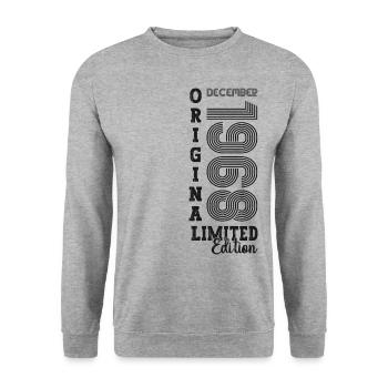 Original December 1968 54th Birthday Gift - Unisex Sweatshirt - salt & pepper - Front - Alina (178cm) & Michal (187cm)