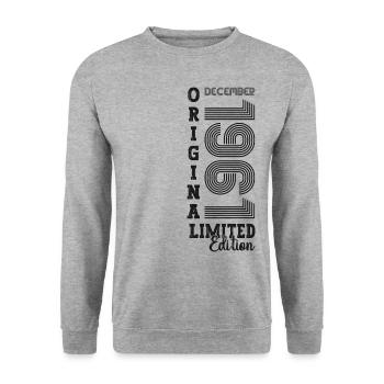 Original December 1961 61st birthday gift - Unisex Sweatshirt - salt & pepper - Front - Alina (178cm) & Michal (187cm)