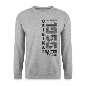 Original December 1955 67th birthday gift - Unisex Sweatshirt - salt & pepper - Front - Alina (178cm) & Michal (187cm)