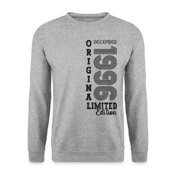 Original December 1996 26th Birthday Gift - Unisex Sweatshirt - salt & pepper - Front - Alina (178cm) & Michal (187cm)