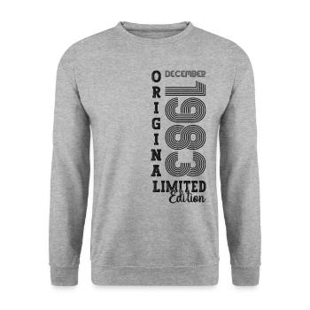 Cadeau original du 39e anniversaire de décembre 1983 - Sweat-shirt Unisexe - gris chiné - Devant - Alina (178cm) & Michal (187cm)