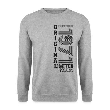 Original December 1971 51st Birthday Gift - Unisex Sweatshirt - salt & pepper - Front - Alina (178cm) & Michal (187cm)