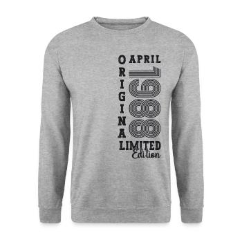 35e anniversaire homme April Né 1988 Original - Sweat-shirt Unisexe - gris chiné - Devant - Alina (178cm) & Michal (187cm)