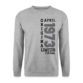 50e anniversaire homme April Né en 1973 Original - Sweat-shirt Unisexe - gris chiné - Devant - Alina (178cm) & Michal (187cm)