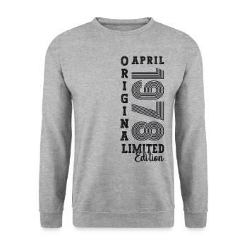 45e anniversaire homme April Né en 1978 Original - Sweat-shirt Unisexe - gris chiné - Devant - Alina (178cm) & Michal (187cm)