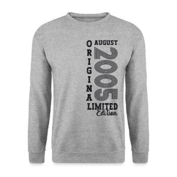 18 Birthday Man Original August Vintage 2005 - Unisex Sweatshirt - salt & pepper - Front - Alina (178cm) & Michal (187cm)