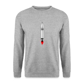 Vecteur de vol spatial spatial de fusée spatiale - Sweat-shirt Unisexe - gris chiné - Devant - Alina (178cm) & Michal (187cm)