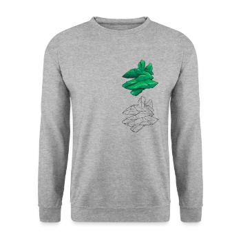Gem_7 - Unisex Pullover - Weißgrau meliert - Vorne - Alina (178cm) & Michal (187cm)