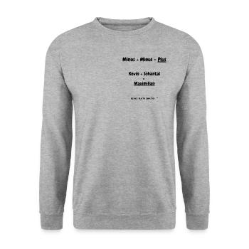 Reine Mathematik - Unisex Pullover - Weißgrau meliert - Vorne - Alina (178cm) & Michal (187cm)