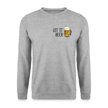 Minimalist Bier Design Alkohol Party Urlaub - Unisex Pullover - Weißgrau meliert - Vorne - Alina (178cm) & Michal (187cm)
