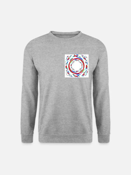 Bunte Spiralen - - Unisex Pullover - Weißgrau meliert