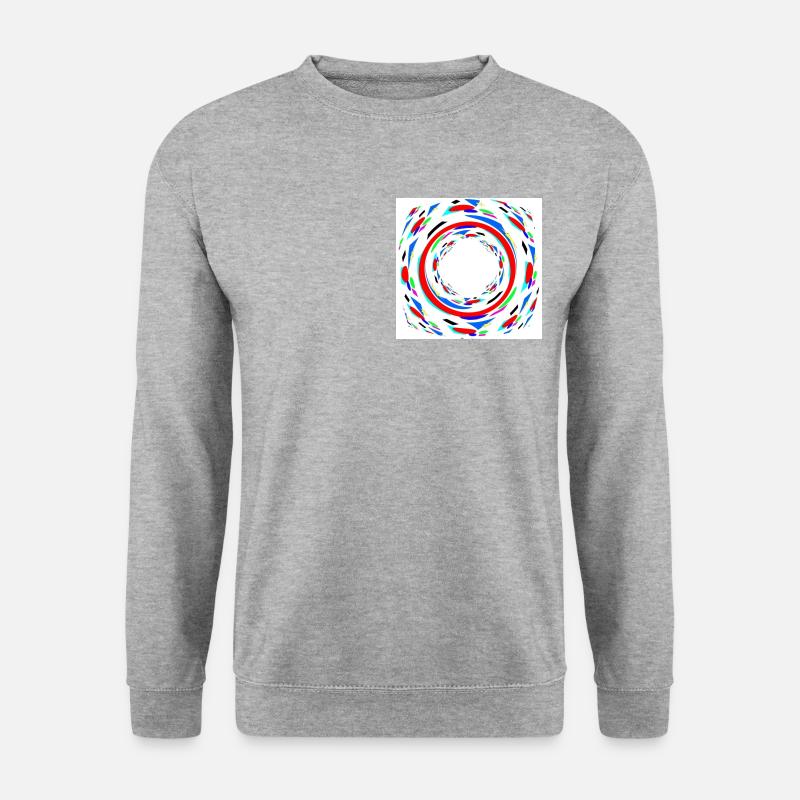 Bunte Spiralen - - Unisex Pullover - Weißgrau meliert