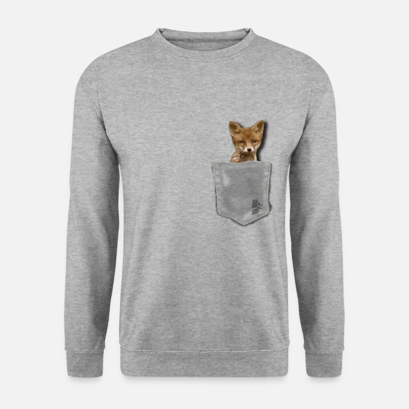 pocket fox by CustomStyle - Unisex Sweatshirt - salt & pepper