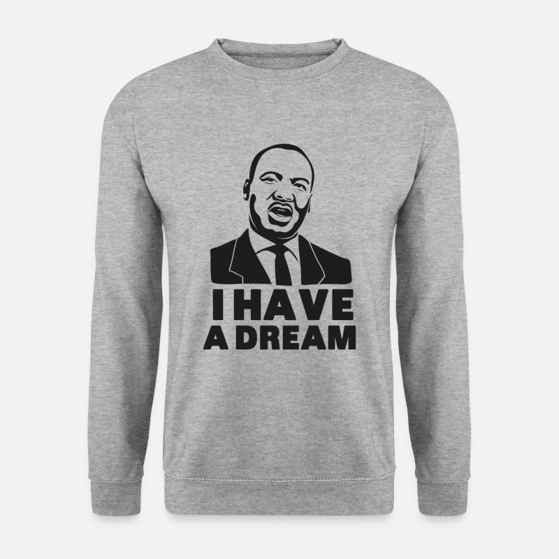 Martin Luther King - I have a dream - Unisex Pullover - Weißgrau meliert