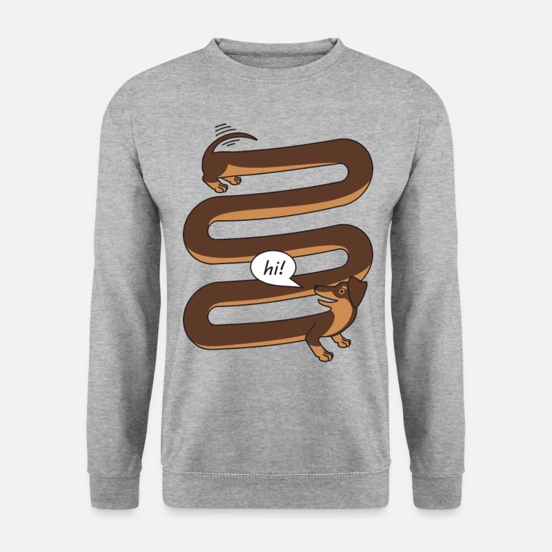 Dackel - Unisex Pullover - Weißgrau meliert