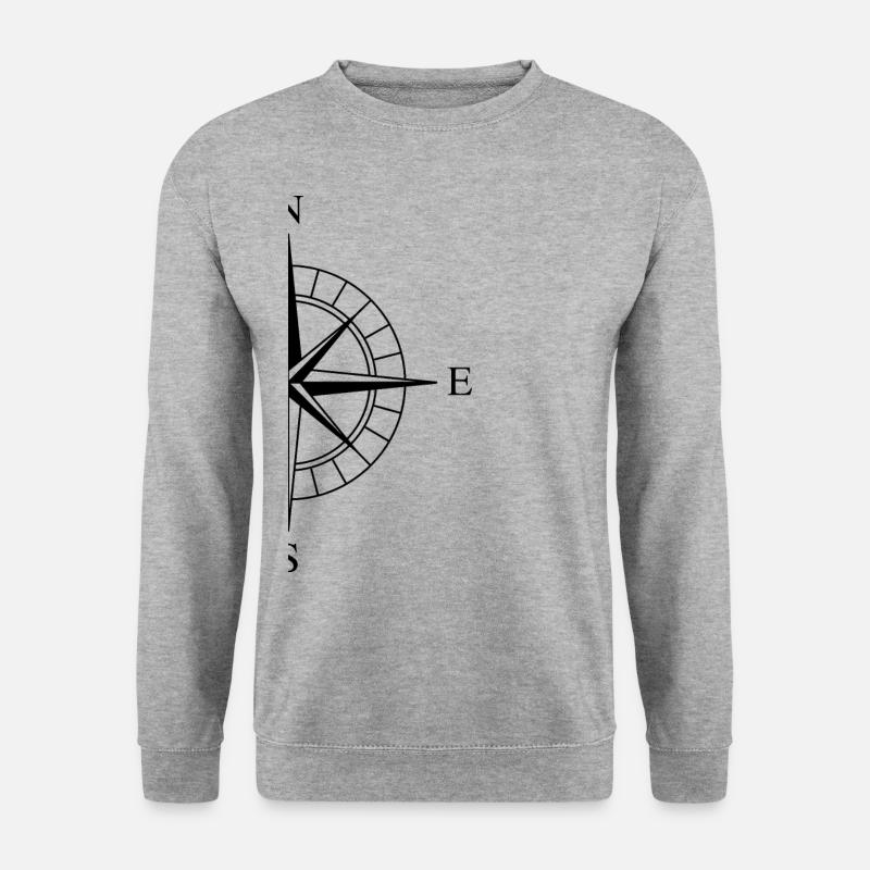 Kompass Windrose - Unisex Pullover - Weißgrau meliert