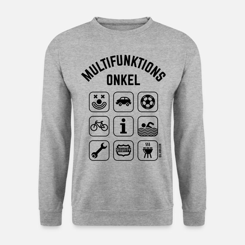 Multifunktions Onkel (9 Icons) - Unisex Pullover - Weißgrau meliert