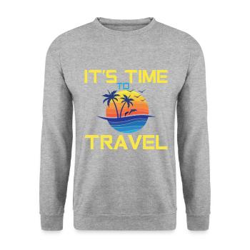Voyage aventure cadeau de vacances - Sweat-shirt Unisexe - gris chiné - Devant - Alina (178cm) & Michal (187cm)
