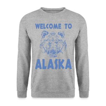 Welcome to Alaska - Unisex Sweatshirt - salt & pepper - Front - Alina (178cm) & Michal (187cm)