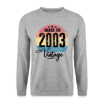 Vintage Made in 2003 Year of birth 2003 Birthday - Unisex Sweatshirt - salt & pepper - Front - Alina (178cm) & Michal (187cm)