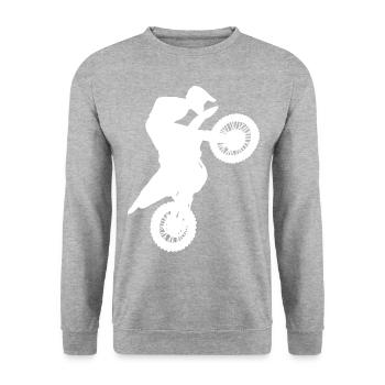 Dirt Bike Dirt Biker Motocross Dirt Bike Men - Unisex Sweatshirt - salt & pepper - Front - Alina (178cm) & Michal (187cm)