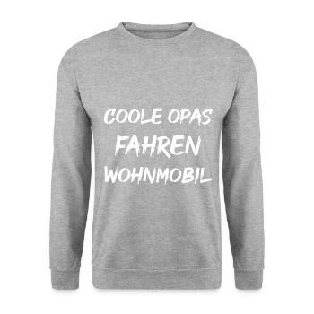 Coole Opas fahren Wohnmobil - Unisex Pullover - Weißgrau meliert - Vorne - Alina (178cm) & Michal (187cm)