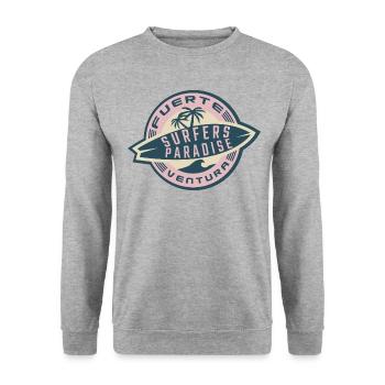 Fuerteventura Surfers Paradise - Sweat-shirt Unisexe - gris chiné - Devant - Alina (178cm) & Michal (187cm)