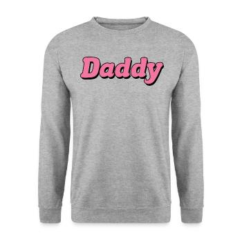 Daddy-Grafik - Unisex Pullover - Weißgrau meliert - Vorne - Alina (178cm) & Michal (187cm)