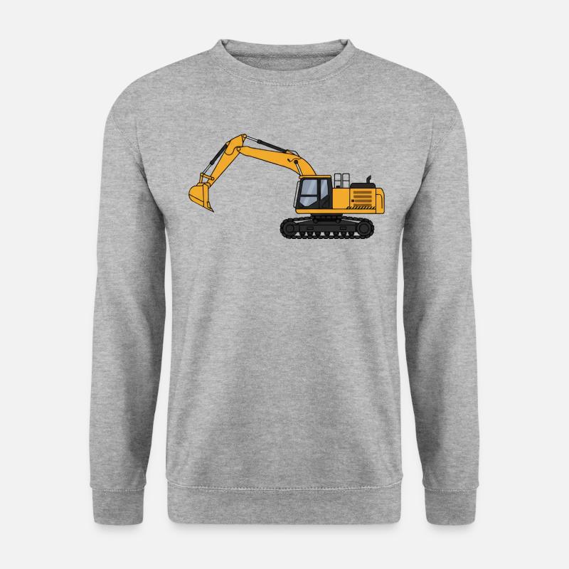 Bagger Baggerfahrer Baustelle - Unisex Pullover - Weißgrau meliert
