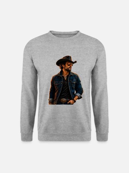 Cowboy Western Style - Unisex Pullover - Weißgrau meliert
