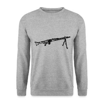 MG 3 machine gun Bundeswehr - Unisex Sweatshirt - salt & pepper - Front - Alina (178cm) & Michal (187cm)