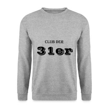 Club der 31er - schwarz - Unisex Pullover - Weißgrau meliert - Vorne - Alina (178cm) & Michal (187cm)