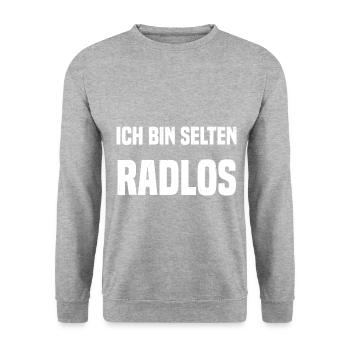 Ich bin selten Radlos - Unisex Pullover - Weißgrau meliert - Vorne - Alina (178cm) & Michal (187cm)