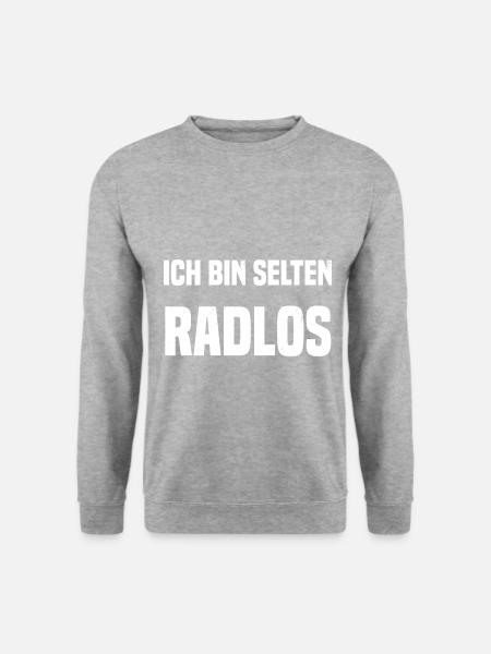 Ich bin selten Radlos - Unisex Pullover - Weißgrau meliert