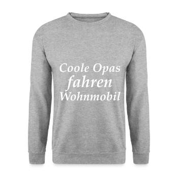 Coole Opas fahren Wohnmobil - Unisex Pullover - Weißgrau meliert - Vorne - Alina (178cm) & Michal (187cm)