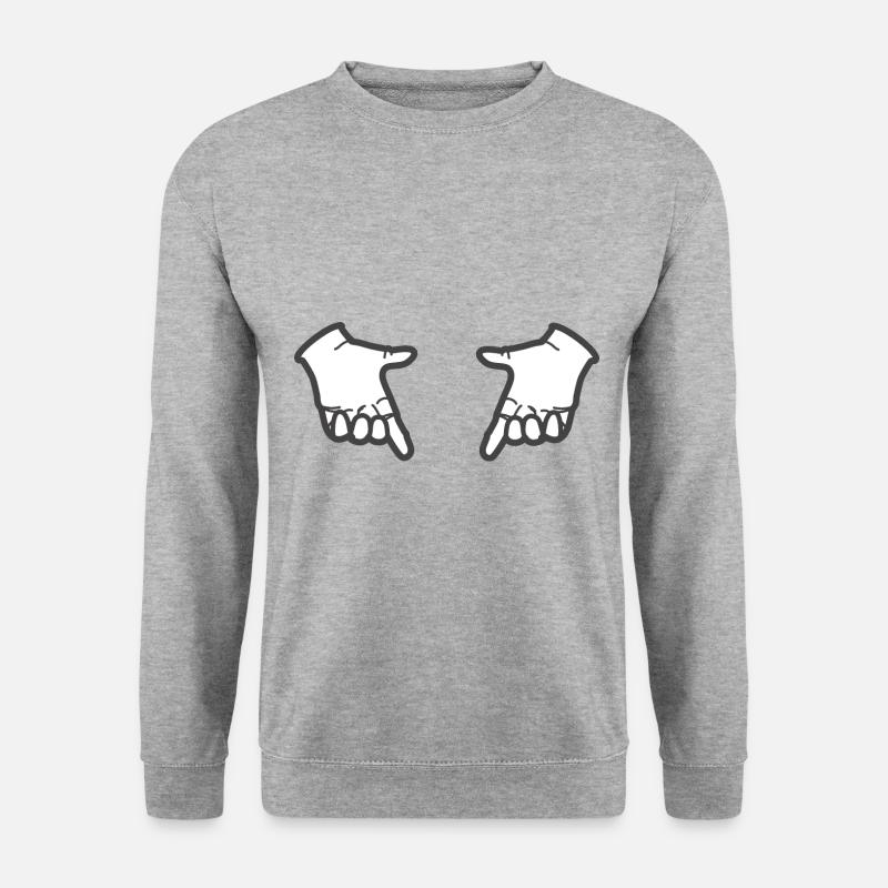 Hände - Unisex Pullover - Weißgrau meliert