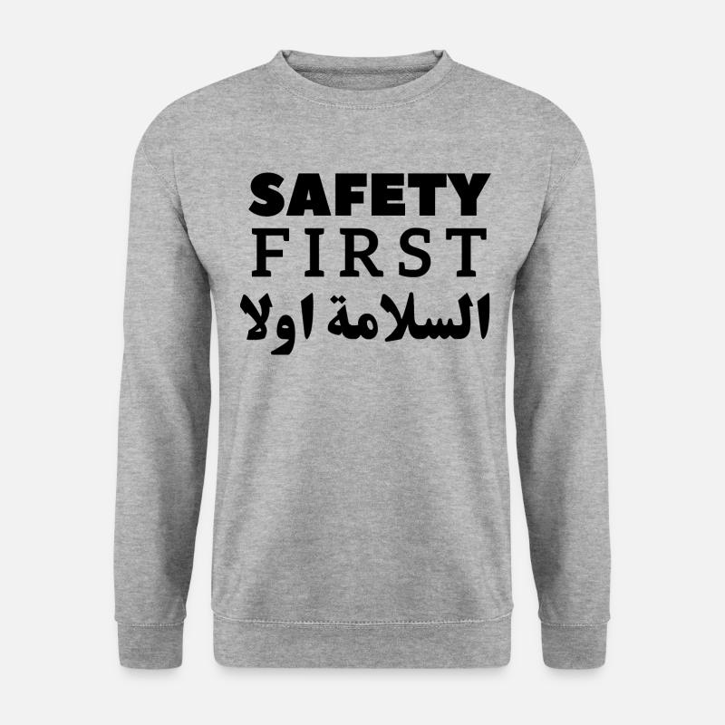 Safety First - Geschenk der Sicherheitskampagne - Unisex Pullover - Weißgrau meliert