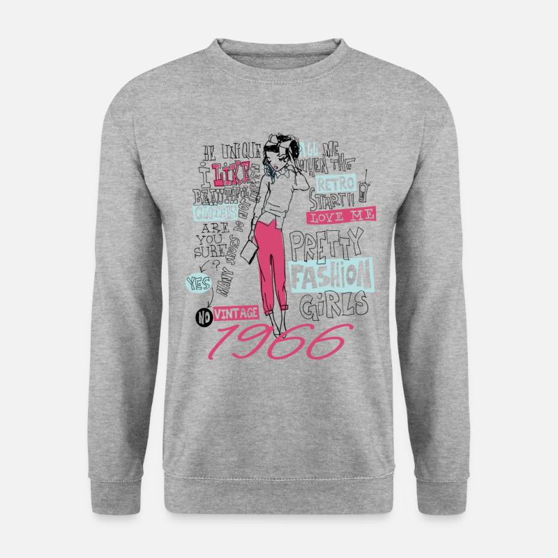 Jahrgang 1966 Tochter 1966 Geburtstagsgeschenk - Unisex Pullover - Weißgrau meliert