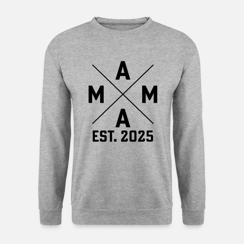 Mama est. 2025 - Unisex Pullover - Weißgrau meliert