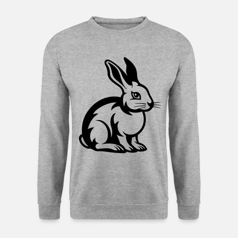 Ostern Symbol Hase - Unisex Pullover - Weißgrau meliert