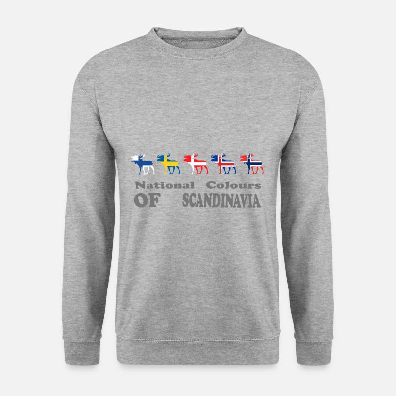 s scandinavie elch drapeau cadeau - Sweat-shirt Unisexe - gris chiné