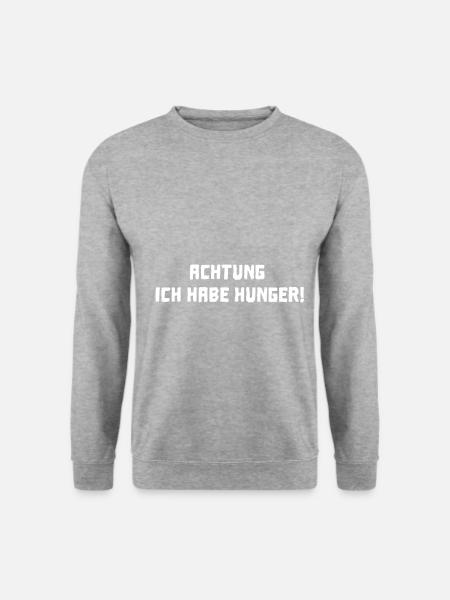 Achtung Ich Habe Hunger! - Unisex Pullover - Weißgrau meliert