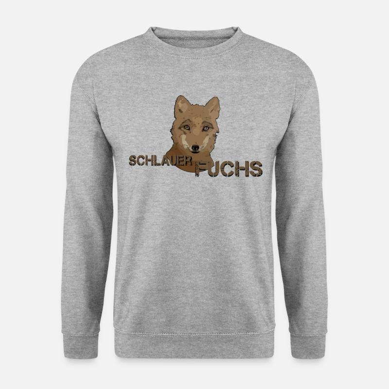 Fuchs schlauer Fuchs - Unisex Pullover - Weißgrau meliert