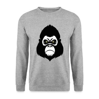 Gorilla - Unisex Pullover - Weißgrau meliert - Vorne - Alina (178cm) & Michal (187cm)